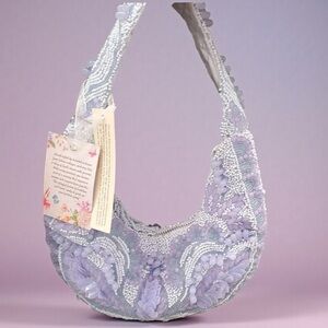 Viral Handcrafted Lavender Beaded Mini Hobo Bag NWT